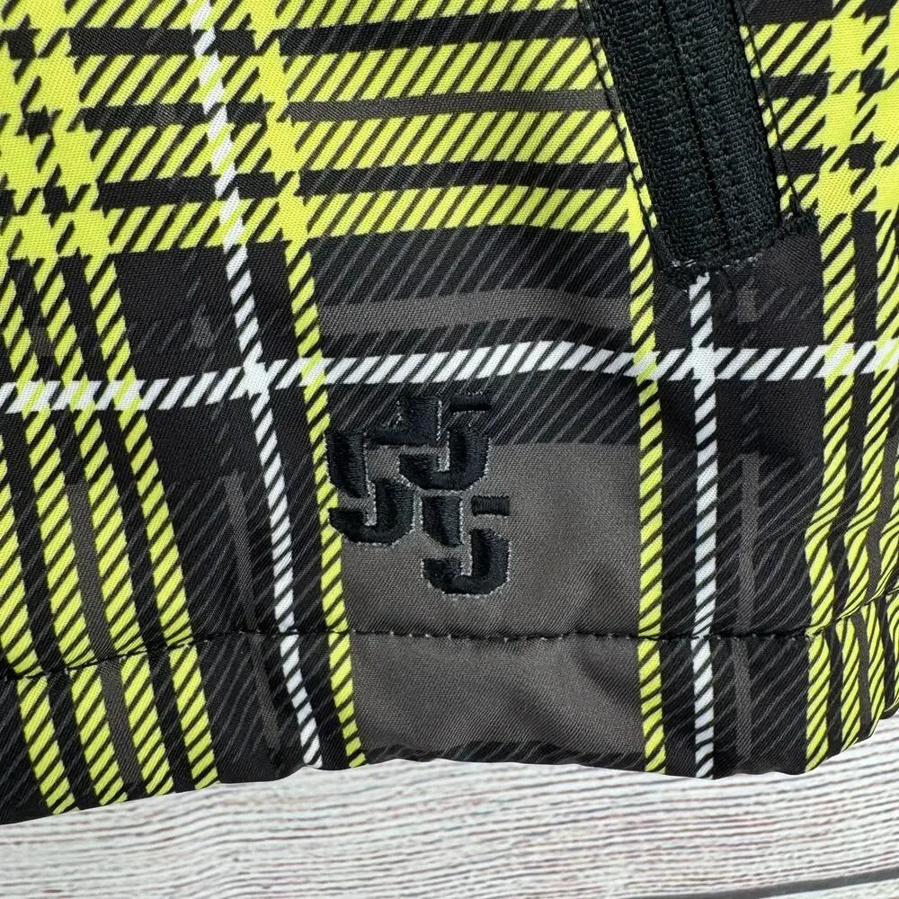 Triple Nickel 555 Plaid Snowboard‎ Jacket Youth Boys 14 Black Yellow White